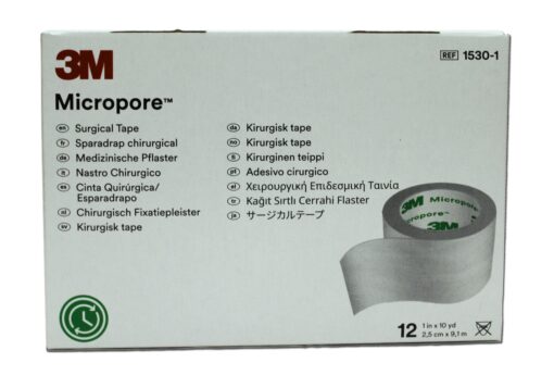 3M102 Micropore Blanco 2.5cm C/12