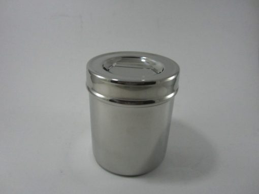 VAR348- Recipiente para algodón de acero inox con tapa 90x111mm